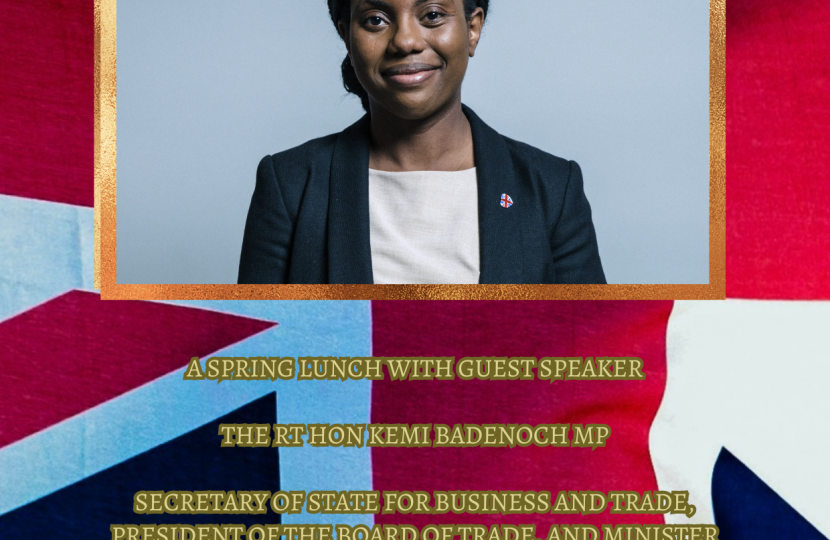 Lunch with Rt. Hon. Kemi Badenoch MP 23rd May 2024